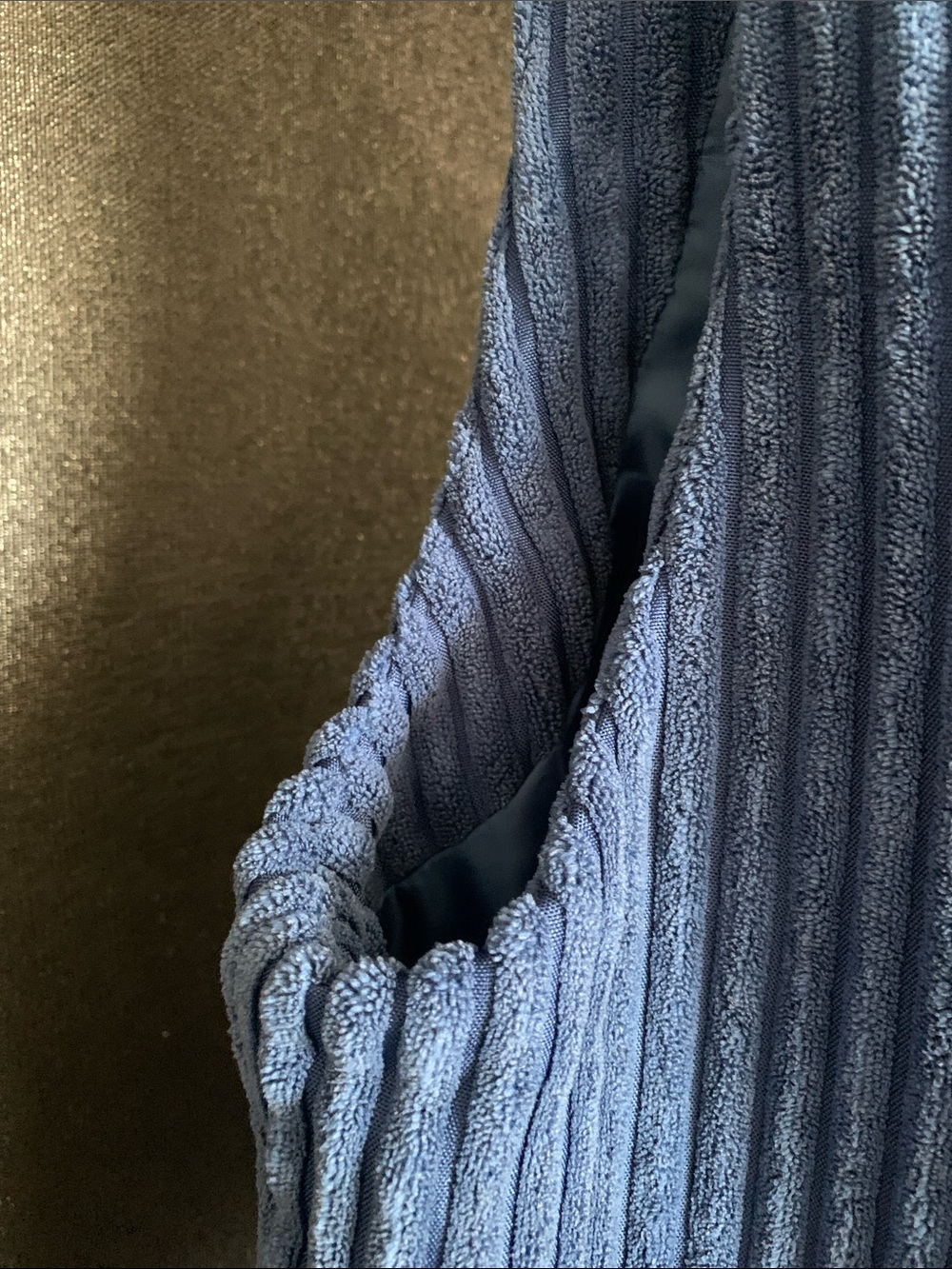 #569 Blue Ribbed Zip-Front Vest - Picture 3 of 8